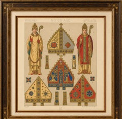 Medieval Bishop Vestments & Gothic Mitres by Racinet, 1888