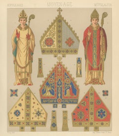 Medieval Bishop Vestments & Gothic Mitres by Racinet, 1888