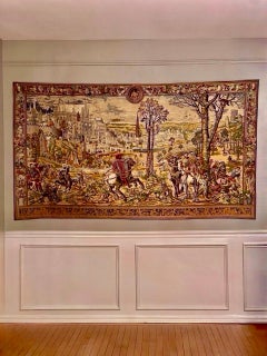 Medieval Brussels "Hunts of Maximilian" Belgian Jacquard Wall Tapestry