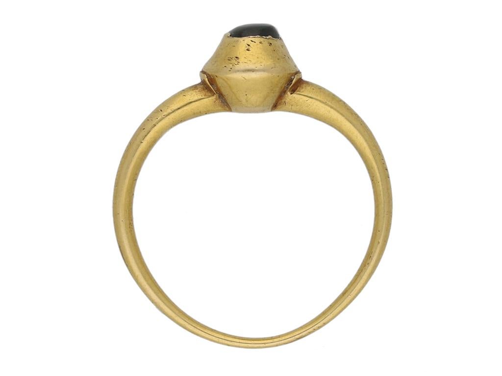Mittelalterlicher Cabochon-Saphir-Ring, ca. 13.-14. Jahrhundert für Damen oder Herren im Angebot