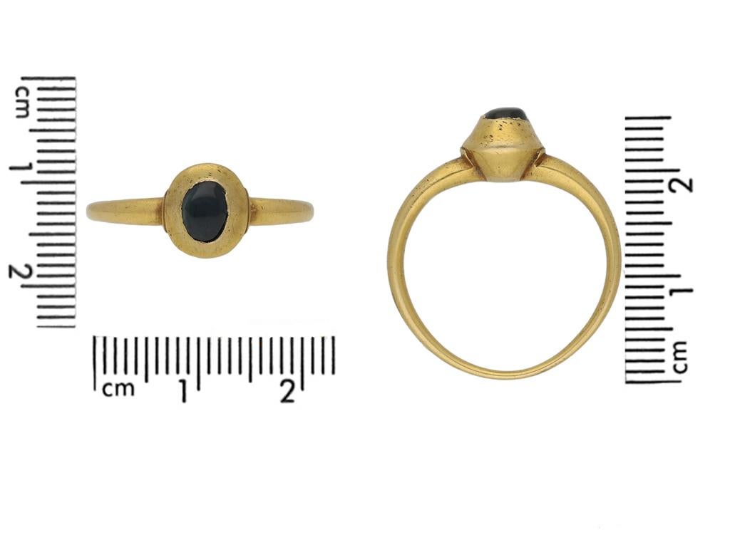 Mittelalterlicher Cabochon-Saphir-Ring, ca. 13.-14. Jahrhundert im Angebot 1