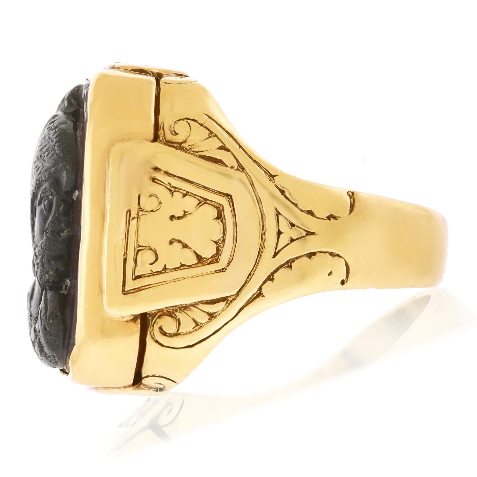 Medieval Carnelian Cameo-Set Georgian Ring 3