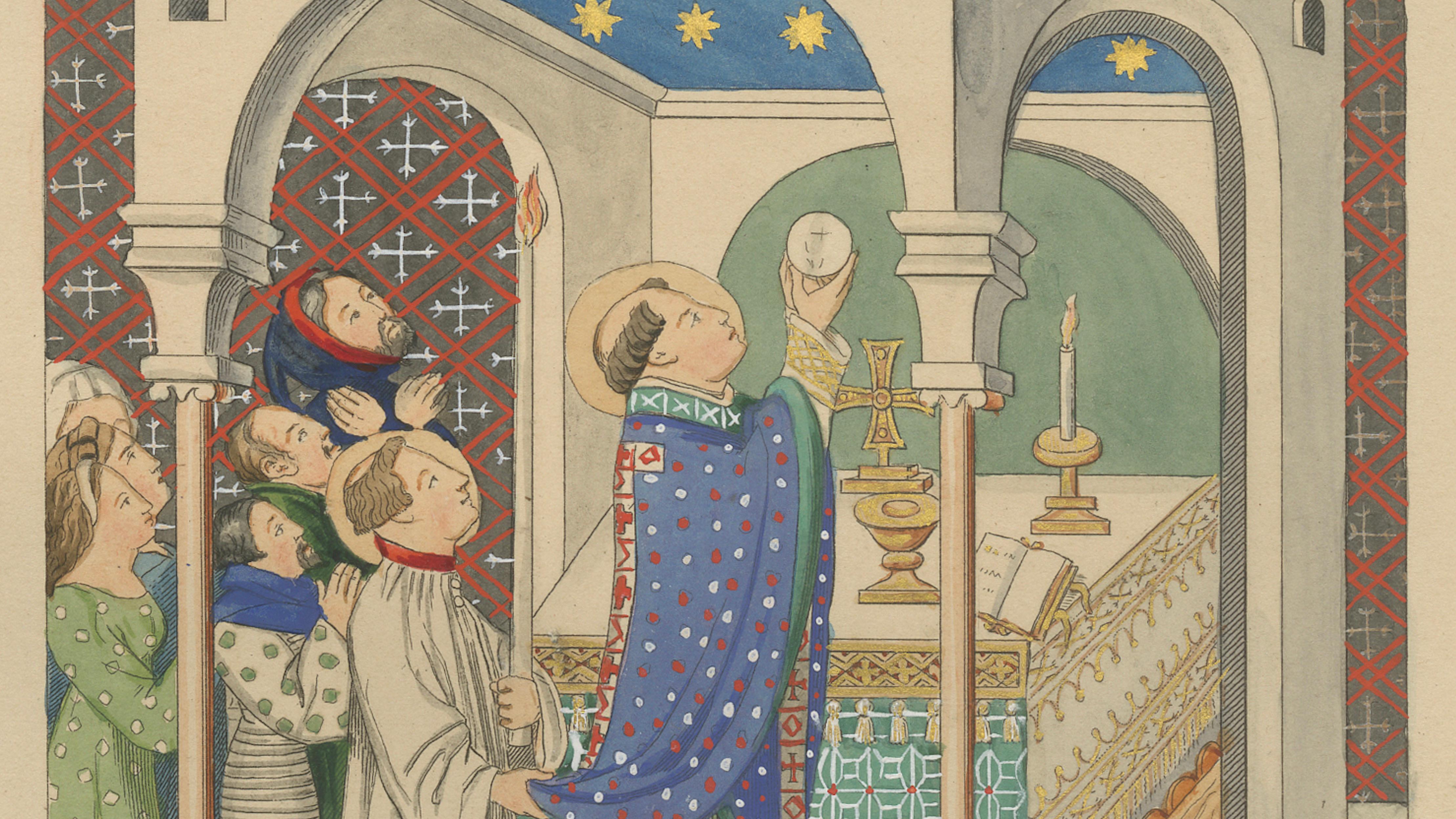 Medieval Catholic Rituals – Funeral & Mass, Hand-Colored Lithographs, 1860