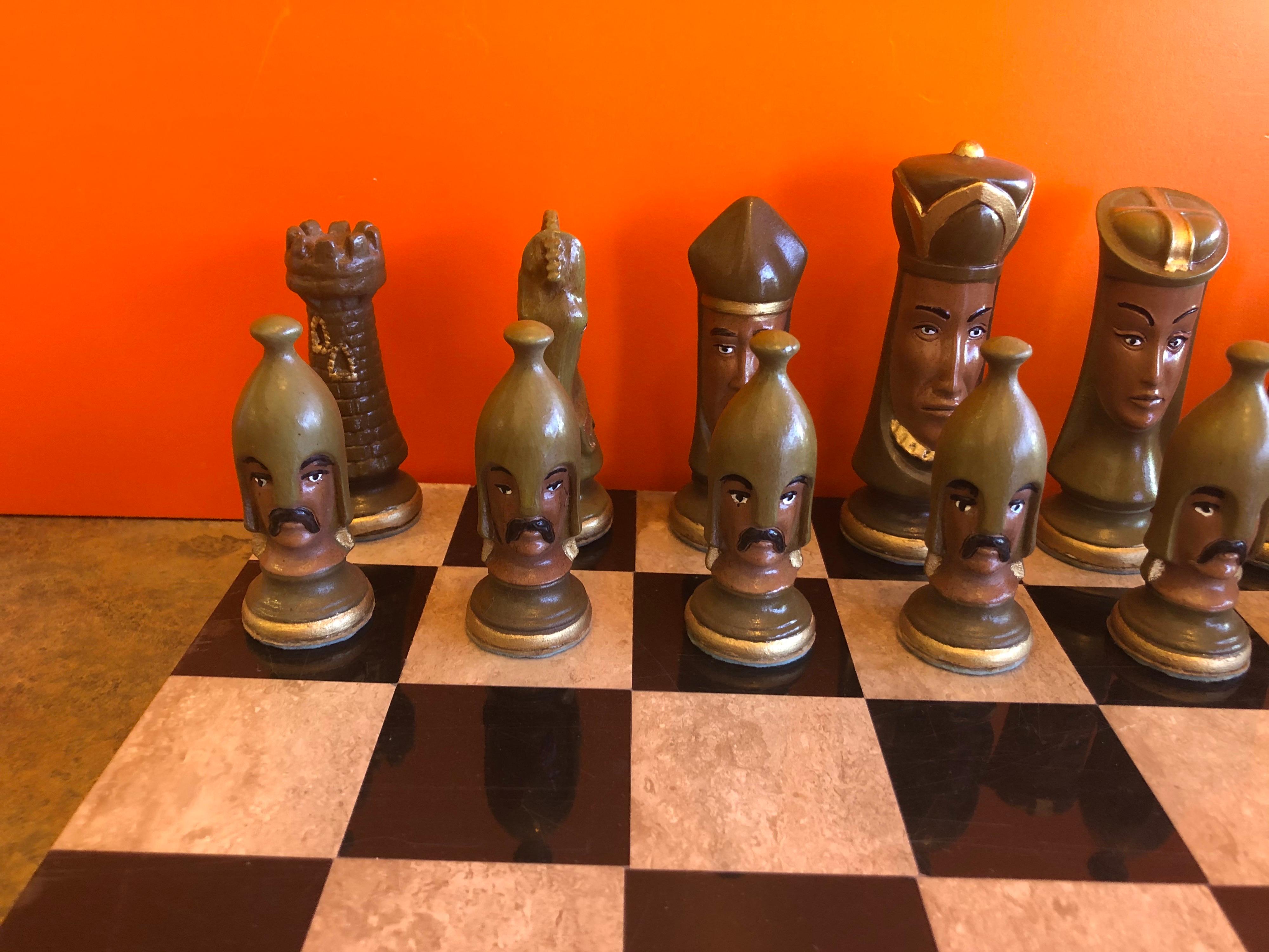 Medieval Chess Set by Duncan on Onyx Board 1
