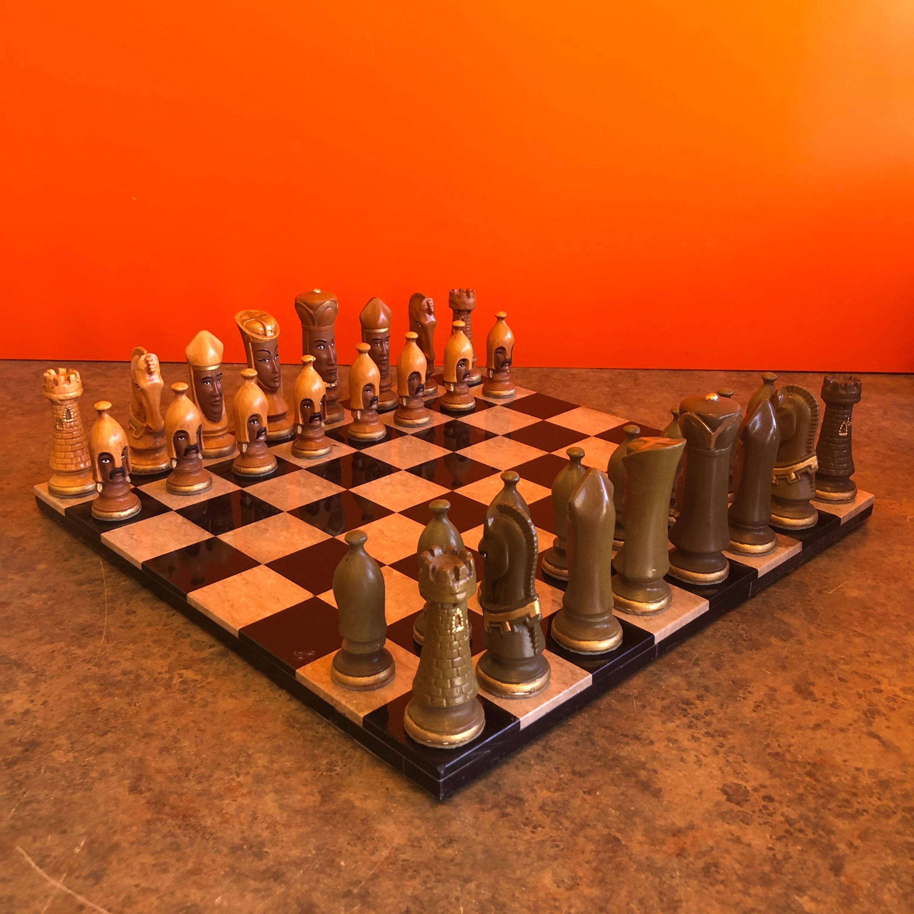 Medieval Chess Set by Duncan on Onyx Board 4