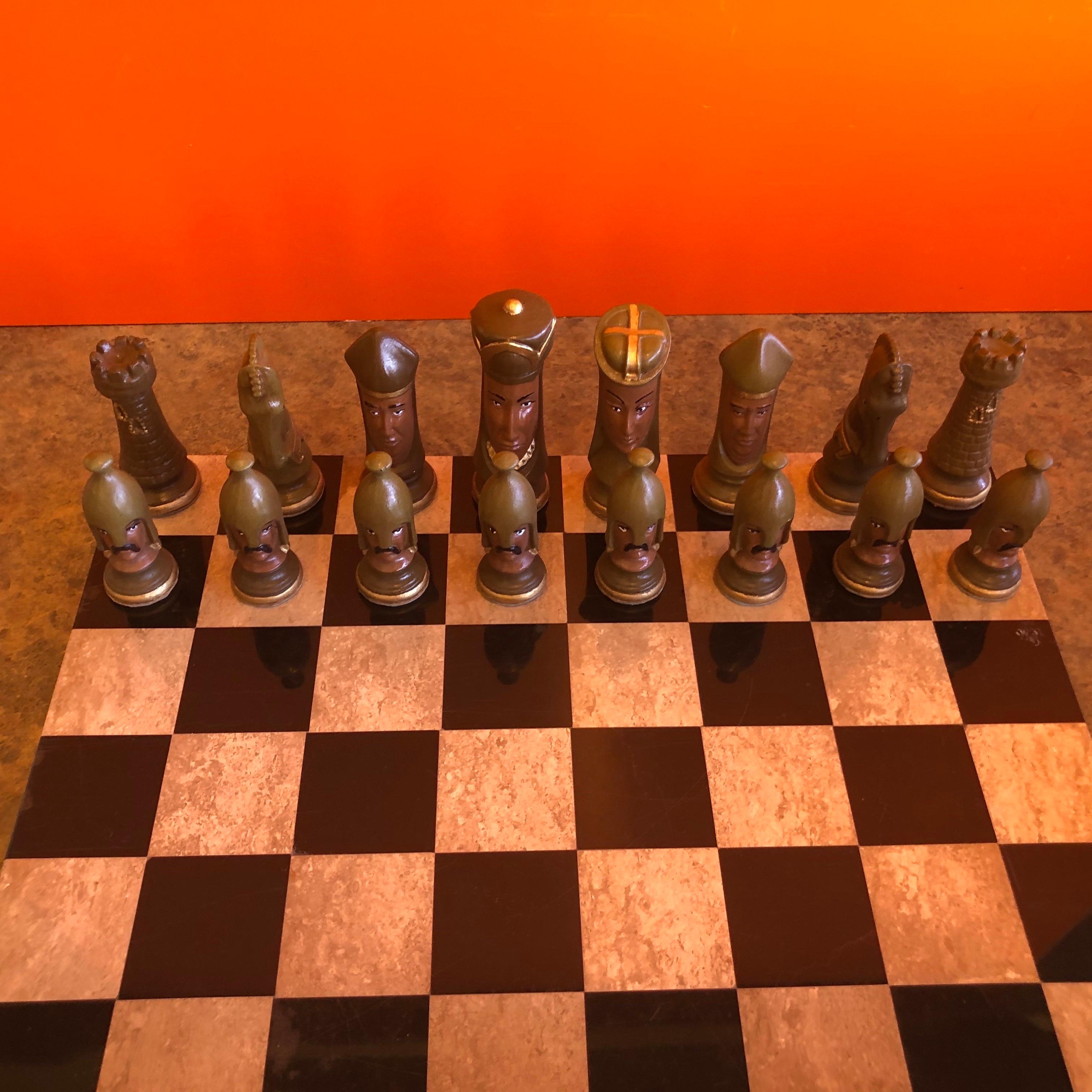 American Medieval Chess Set by Duncan on Onyx Board