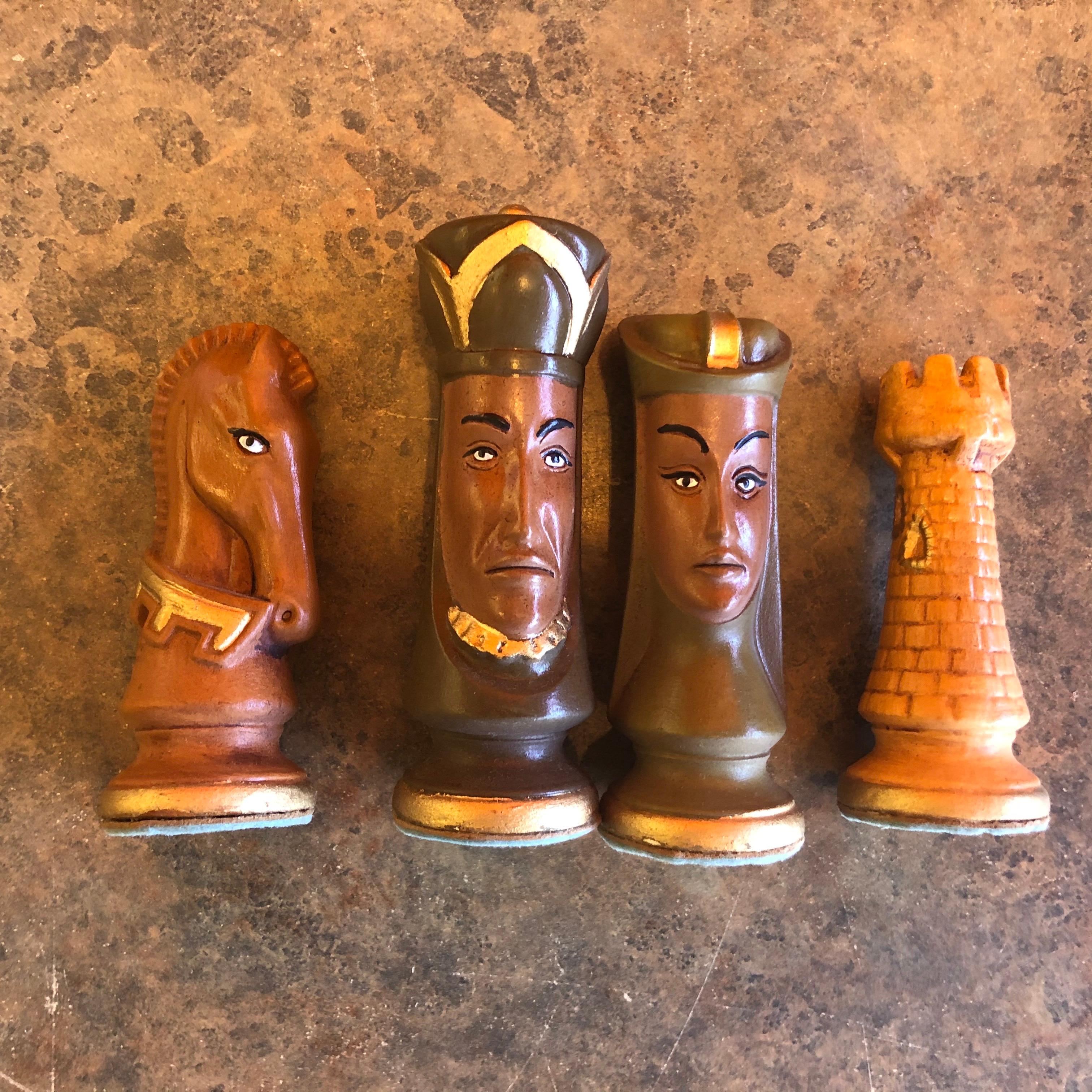Medieval Chess Set by Duncan on Onyx Board In Good Condition In San Diego, CA