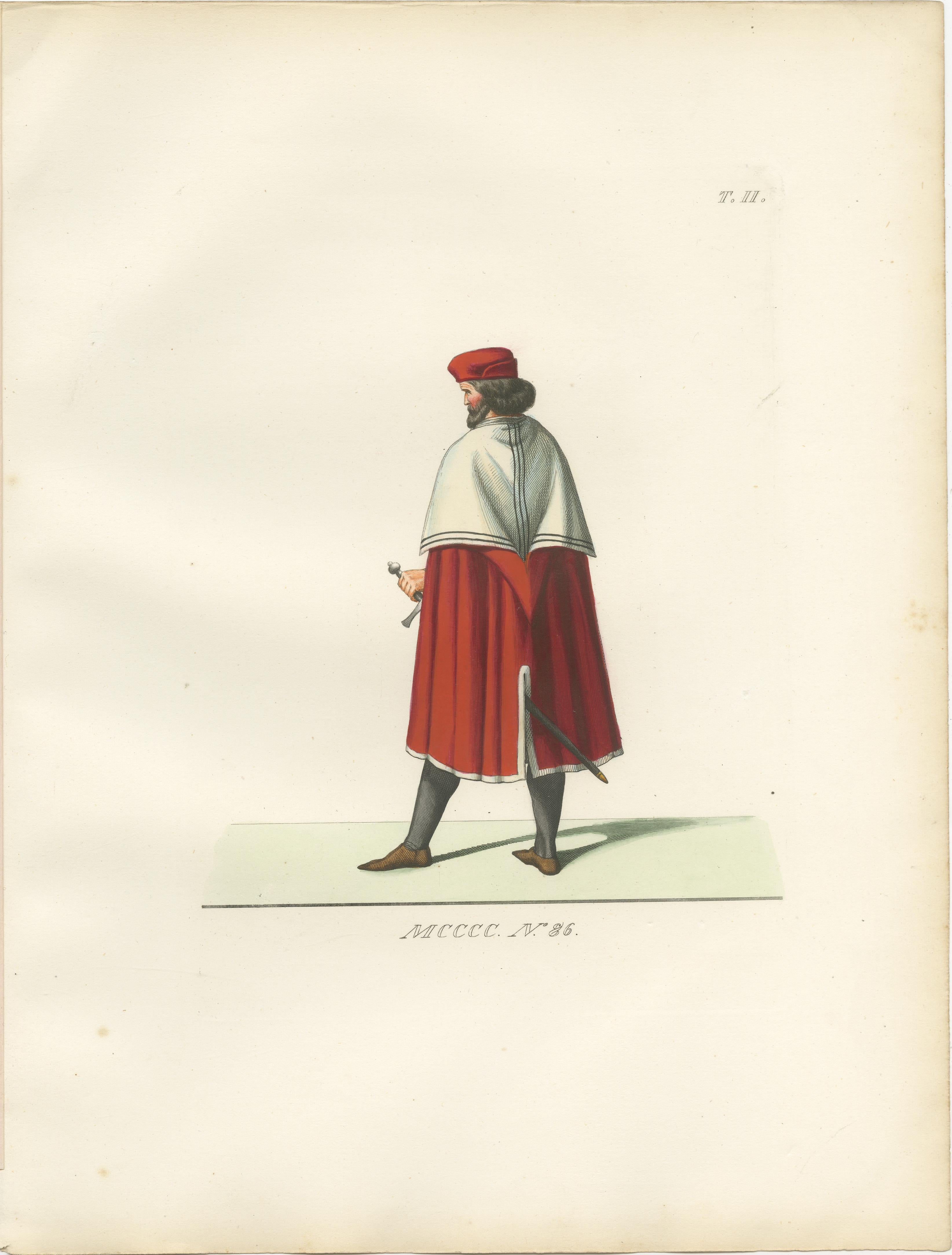 Medieval Courtly Costumes and Figures, Complete Set of 10 Hand-Colored, 1845
