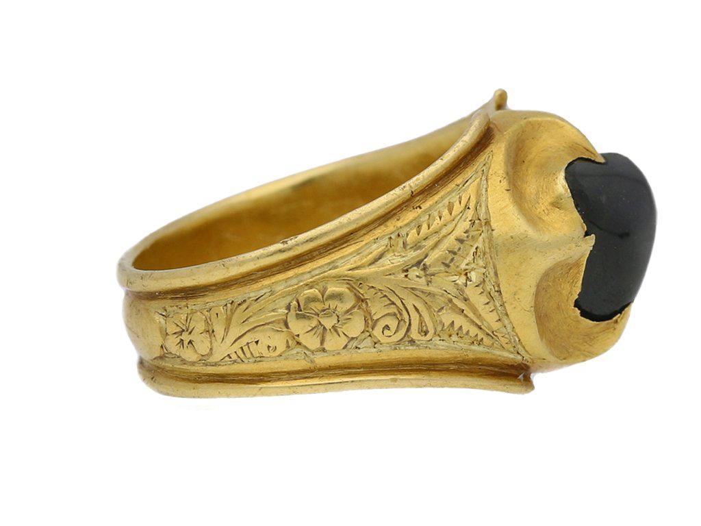 Medieval Duchess of Lancaster Sapphire Gold Posy Ring 2