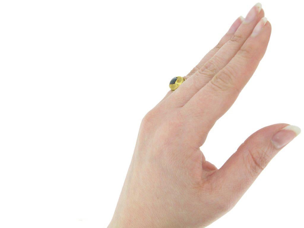 Cabochon Medieval Duchess of Lancaster Sapphire Gold Posy Ring