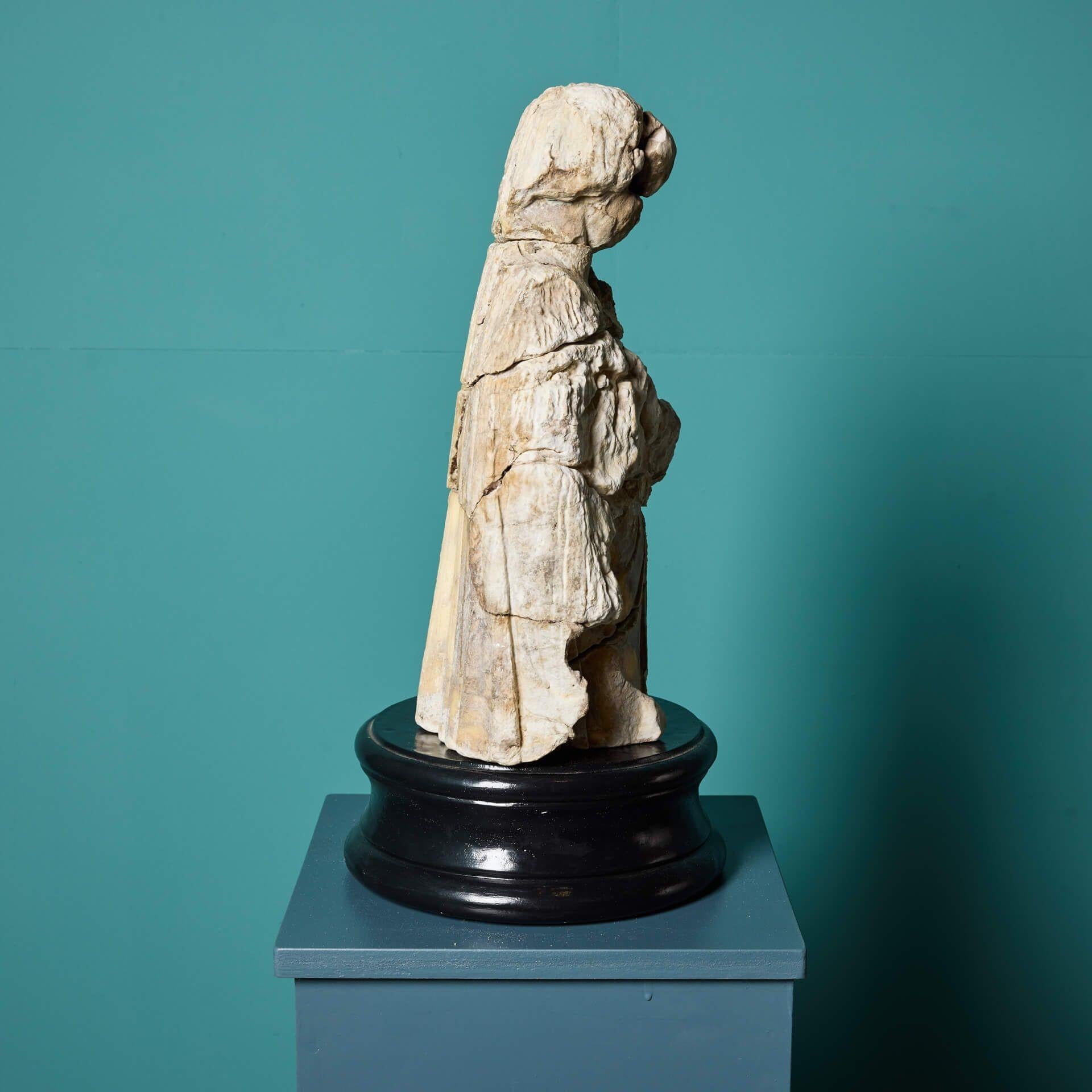 Medieval English Alabaster Statue For Sale 1