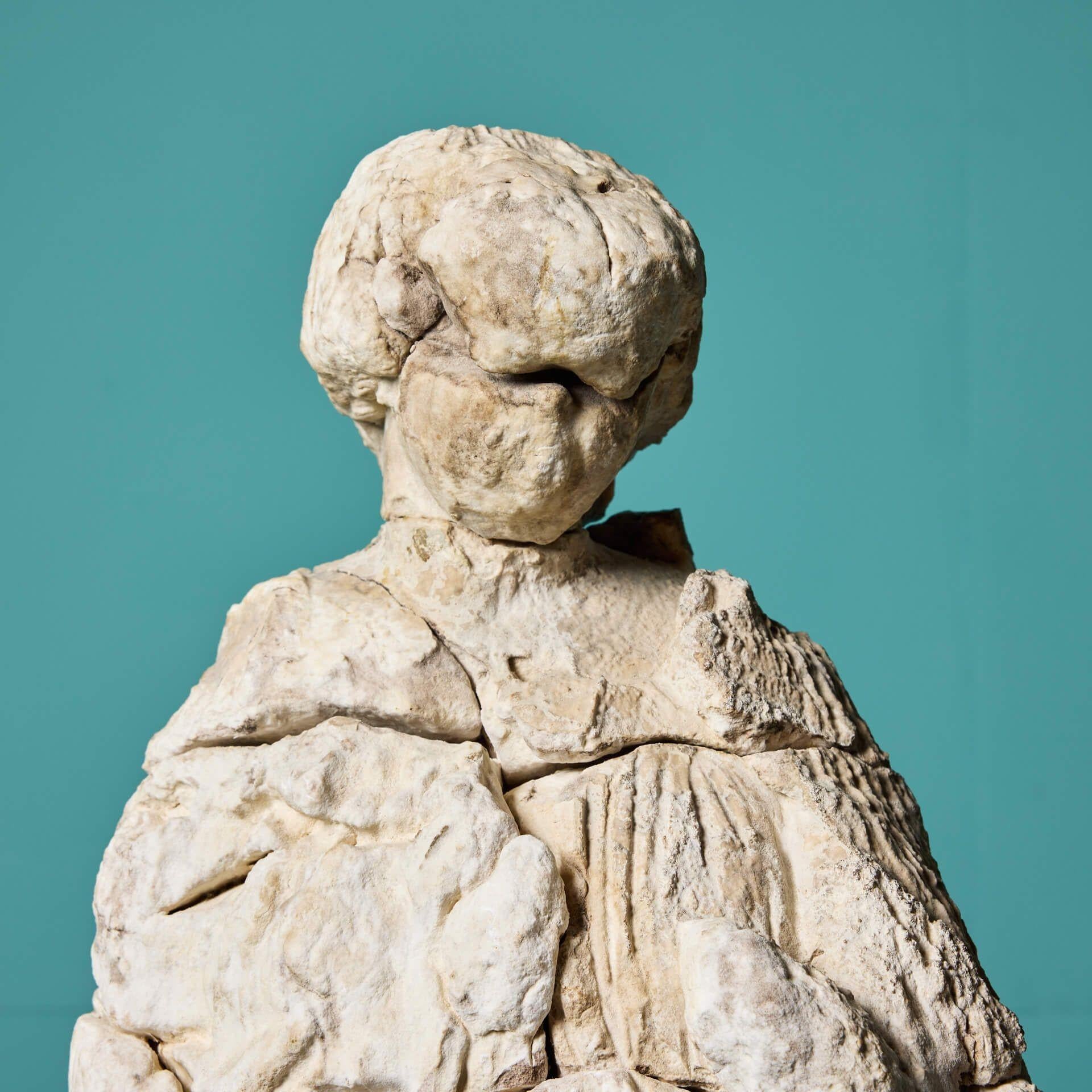 Medieval English Alabaster Statue For Sale 2