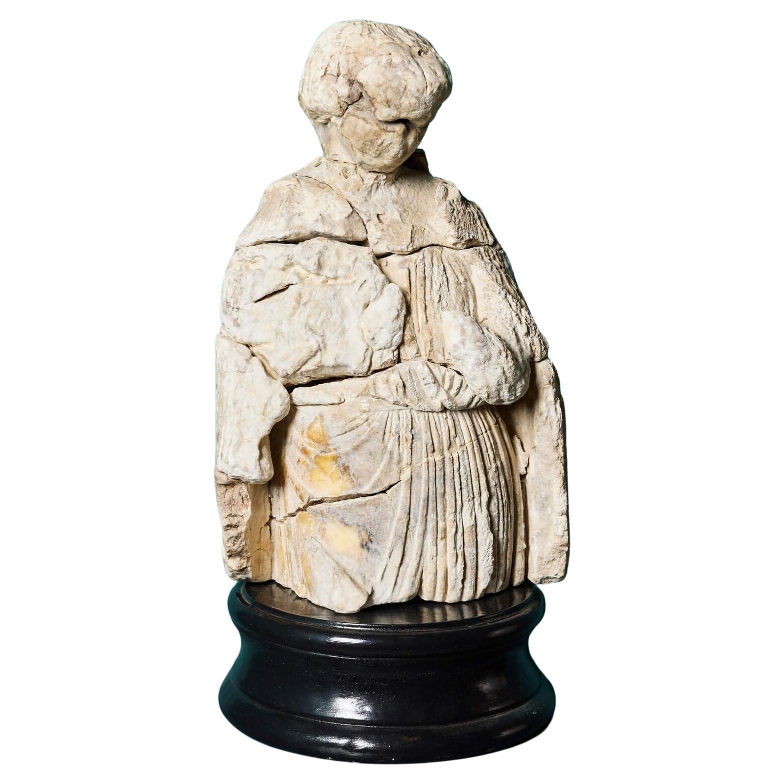 Medieval English Alabaster Statue For Sale
