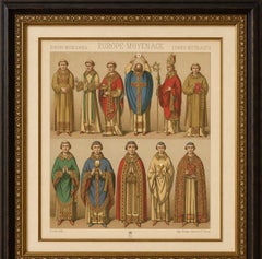 Medieval European Clergy Costumes by Racinet, Gothic Vestments, 1888