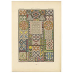 Motifs de carreaux de sol médiévaux - Motifs décoratifs du Moyen Âge, planche XLV, c.1869.