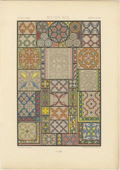 Patrones de baldosas medievales - Motivos decorativos de la Edad Media, Placa XLV, c.1869