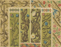 Medieval Floral Borders – Illuminated Manuscript Motifs, Plate L, c.1869