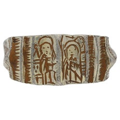 Medieval gilt iconographic saints ring, circa 15th century.