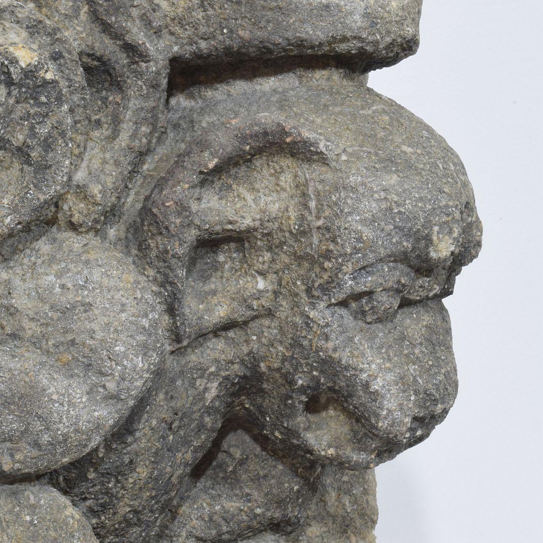 Panel de gárgola medieval gótica francesa tallada en piedra coronada en venta 6