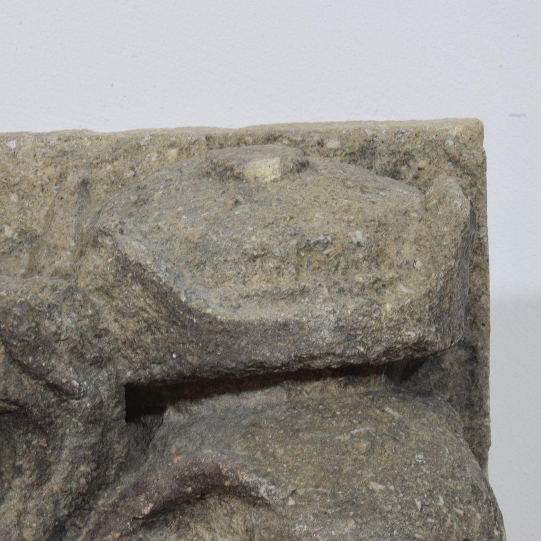 Panel de gárgola medieval gótica francesa tallada en piedra coronada en venta 8
