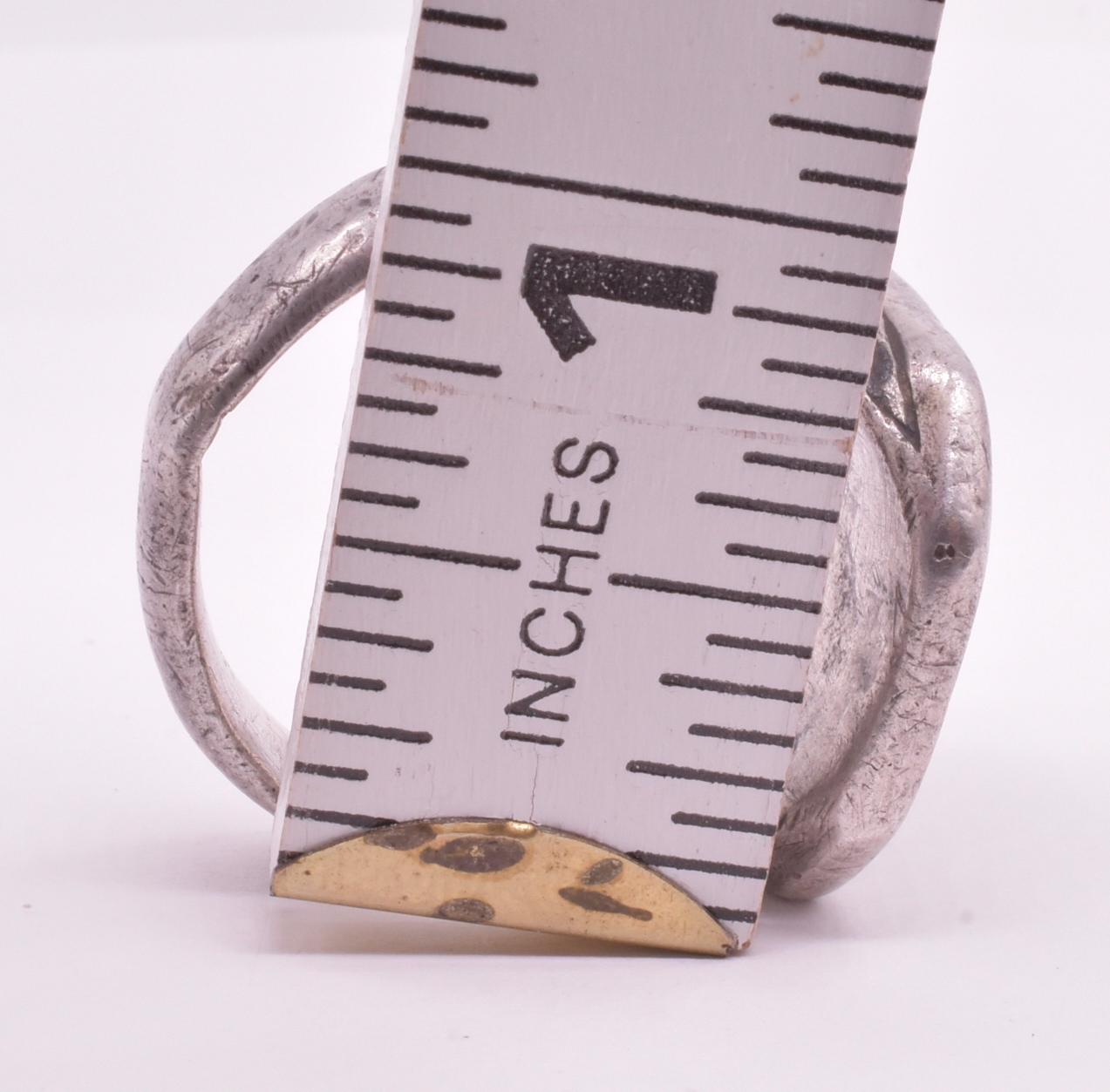 Medieval Heraldic Silber Pictorial Siegelring Größe 12 6