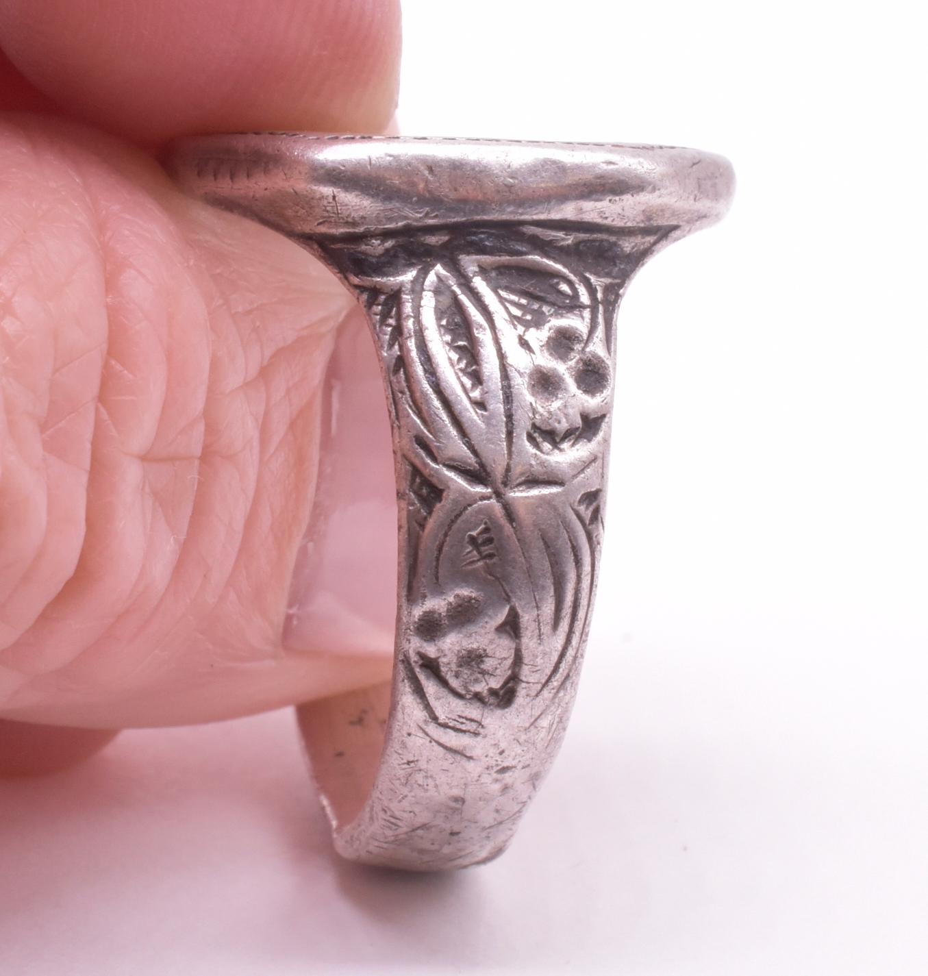 Medieval Heraldic Silber Pictorial Siegelring Größe 12 9