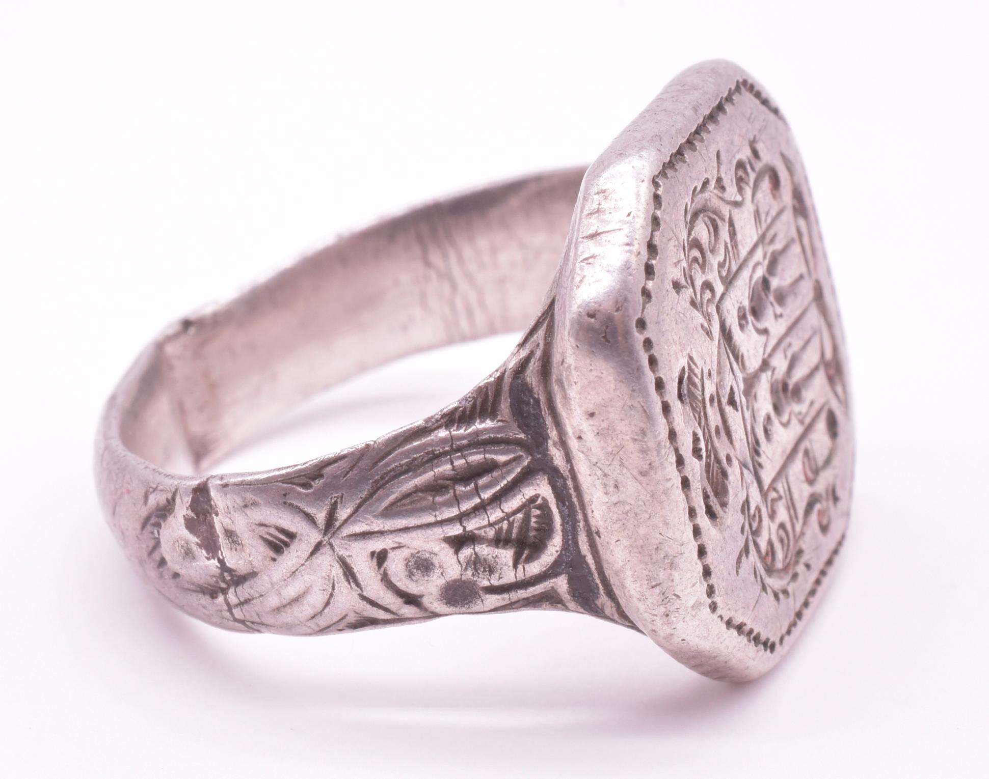 Medieval Heraldic Silber Pictorial Siegelring Größe 12 (Mittelalterlich)