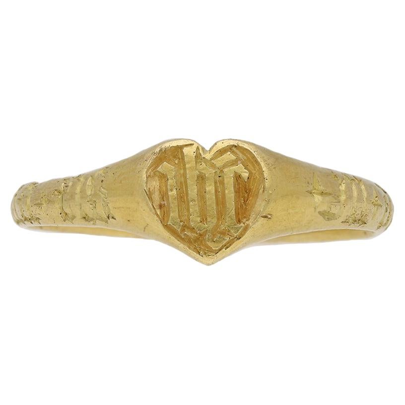 Medieval Iconographic Ring, circa 13th-15th Century For Sale