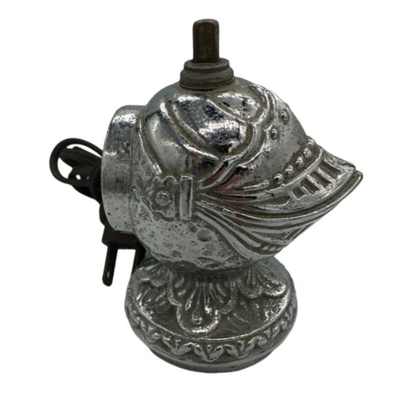 Medieval Knight Helmet Chrome Eletric Lighter by Omsco In Excellent Condition For Sale In Van Nuys, CA