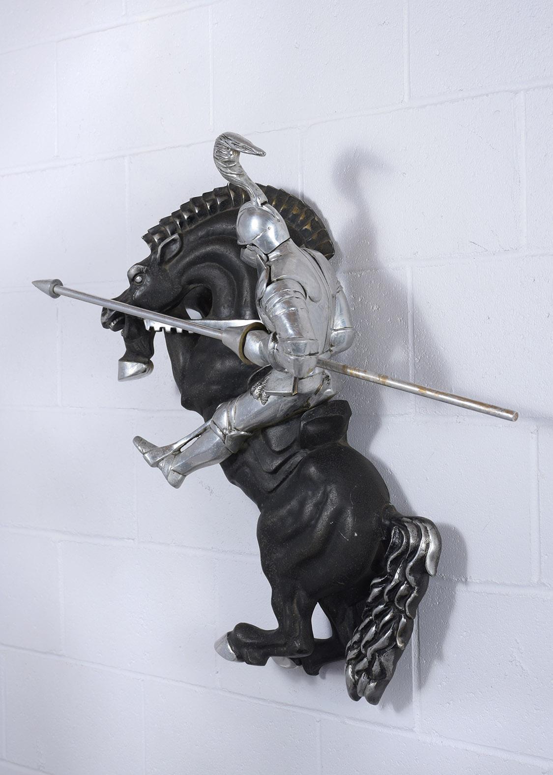 Etched Medieval Knight Rider Sculpture