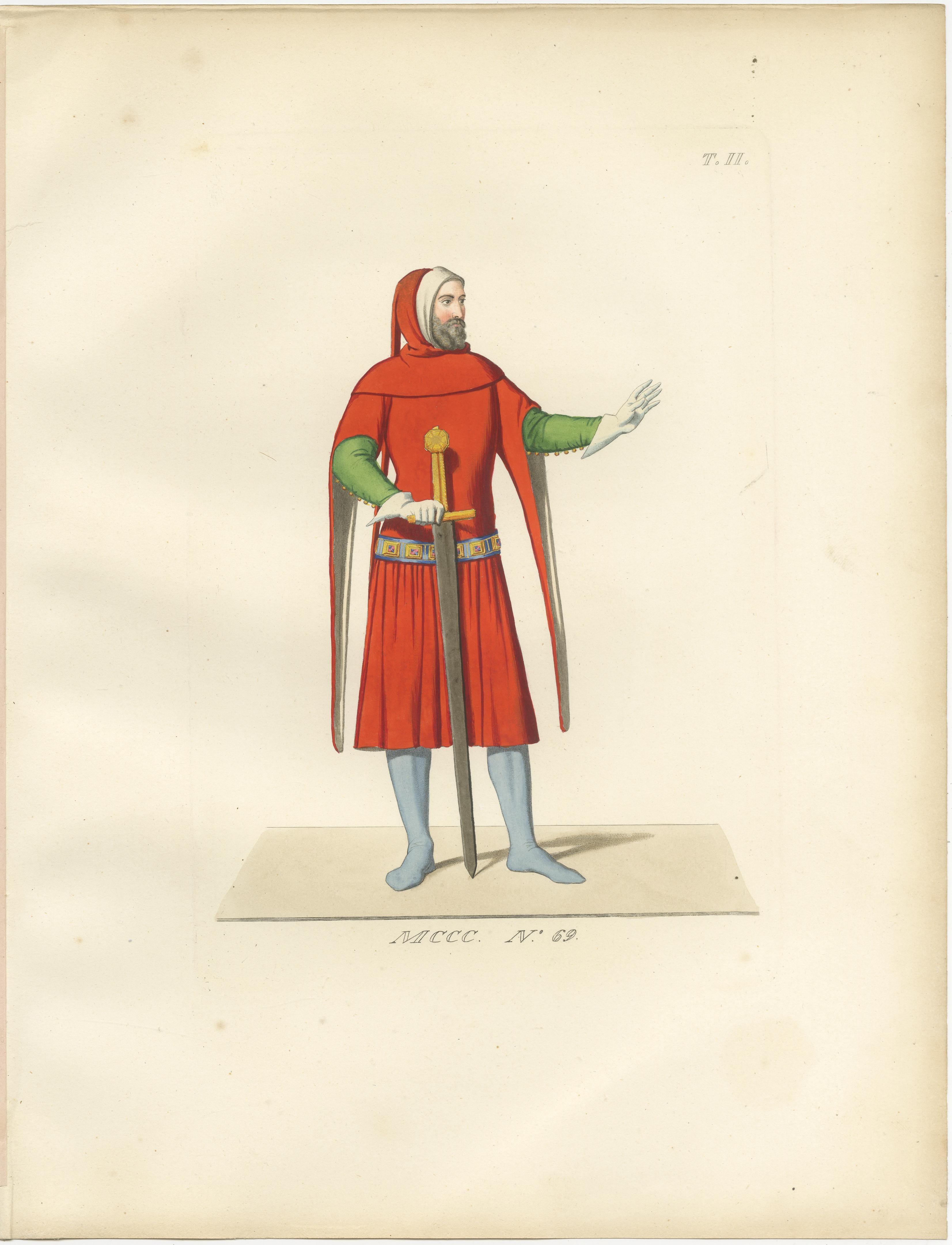 Medieval Knights, Clergy & Nobles, Set of 10 Costume Prints, 1845