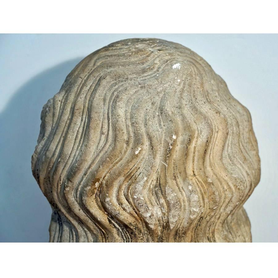 Medieval Limestone Bust For Sale 1