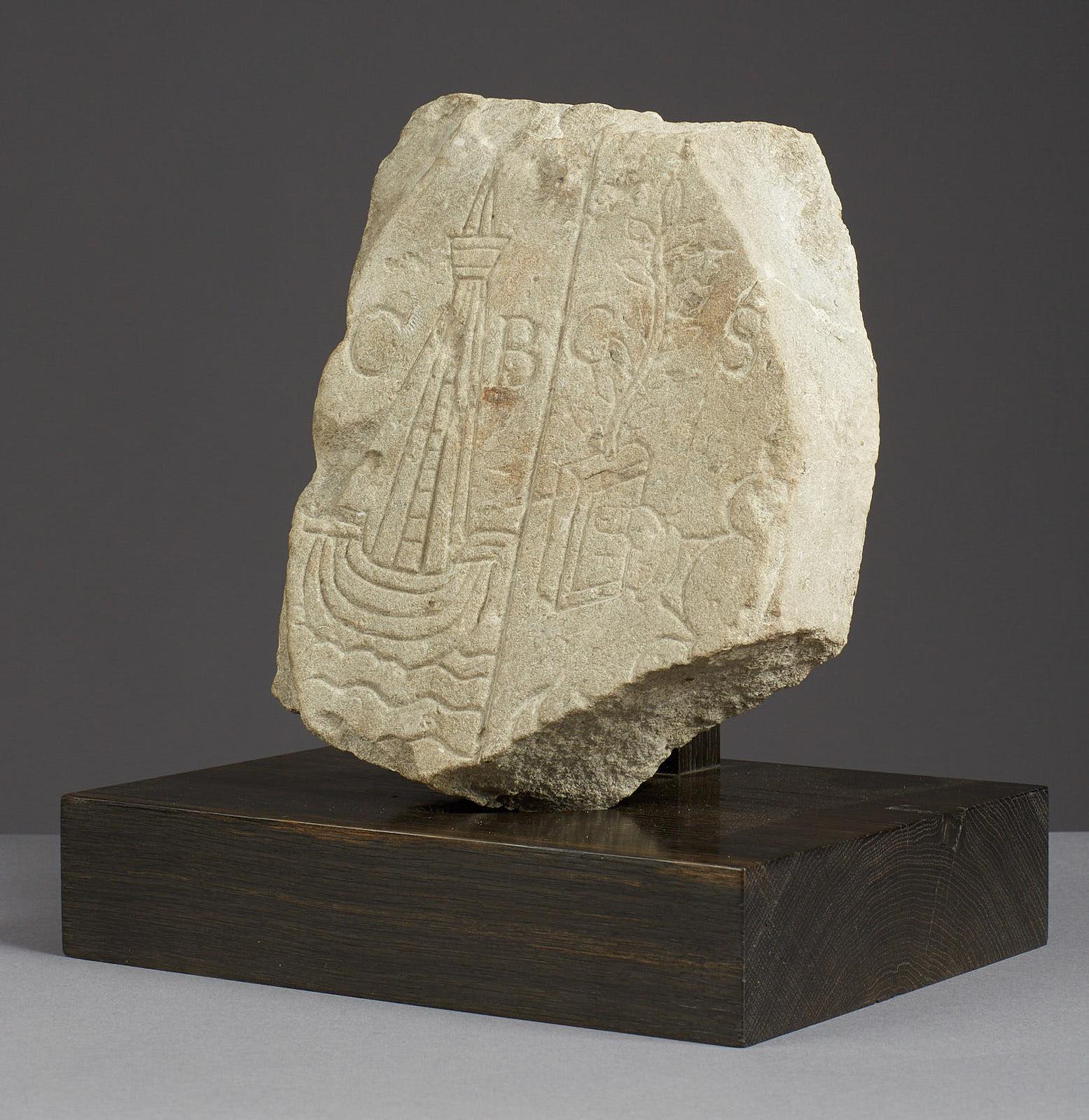 British Medieval Limestone Commemorative Stone Marker, English, circa 1450-1550