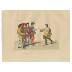 Medieval Messengers
Courtiers, Elegant Hand-Colored Antique Print, France 1845 Medieval Messengers
Courtiers, Elegant Hand-Colored Antique Print, France 1845