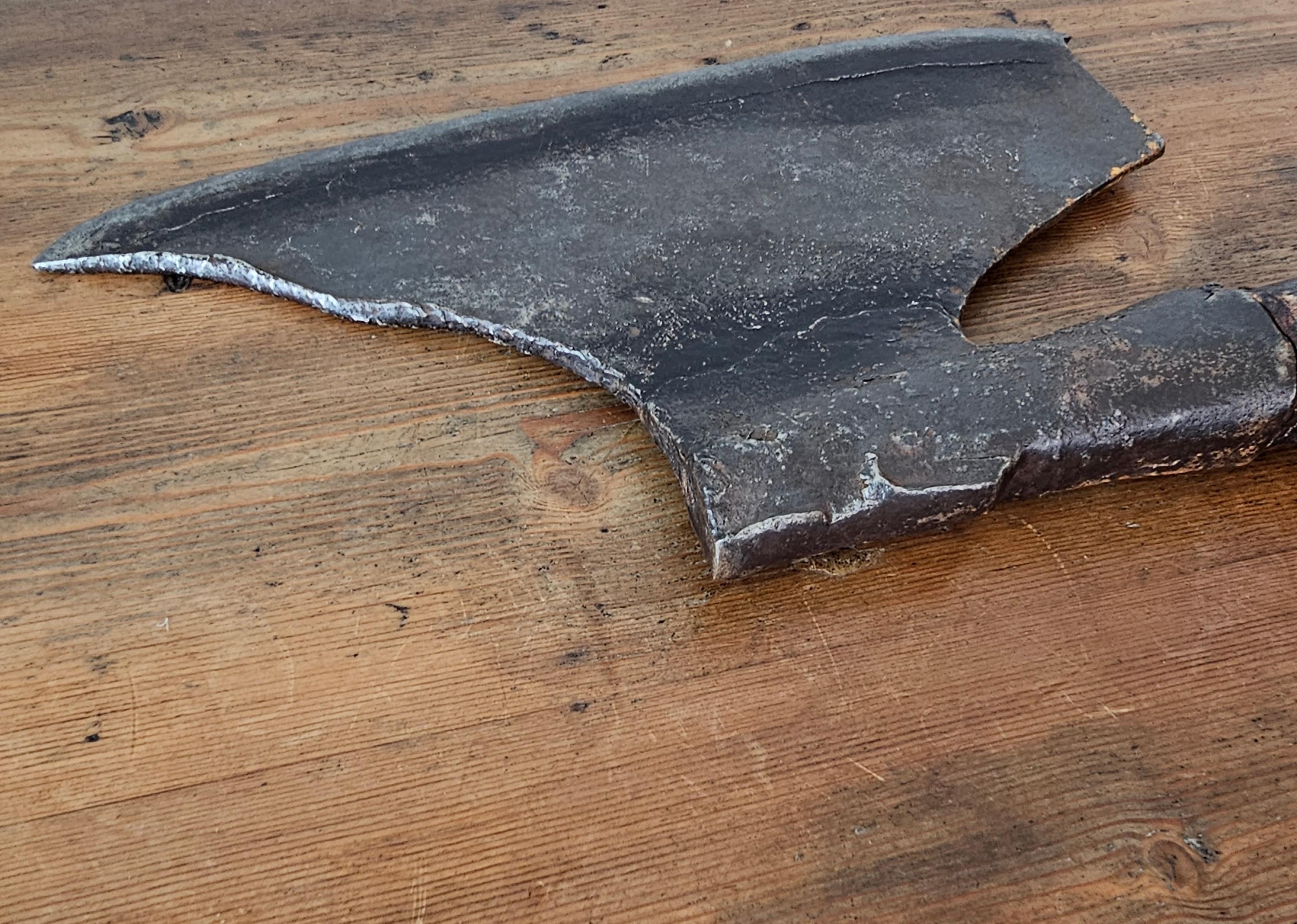 Steel Medieval Period Antique European Polearm Axe For Sale