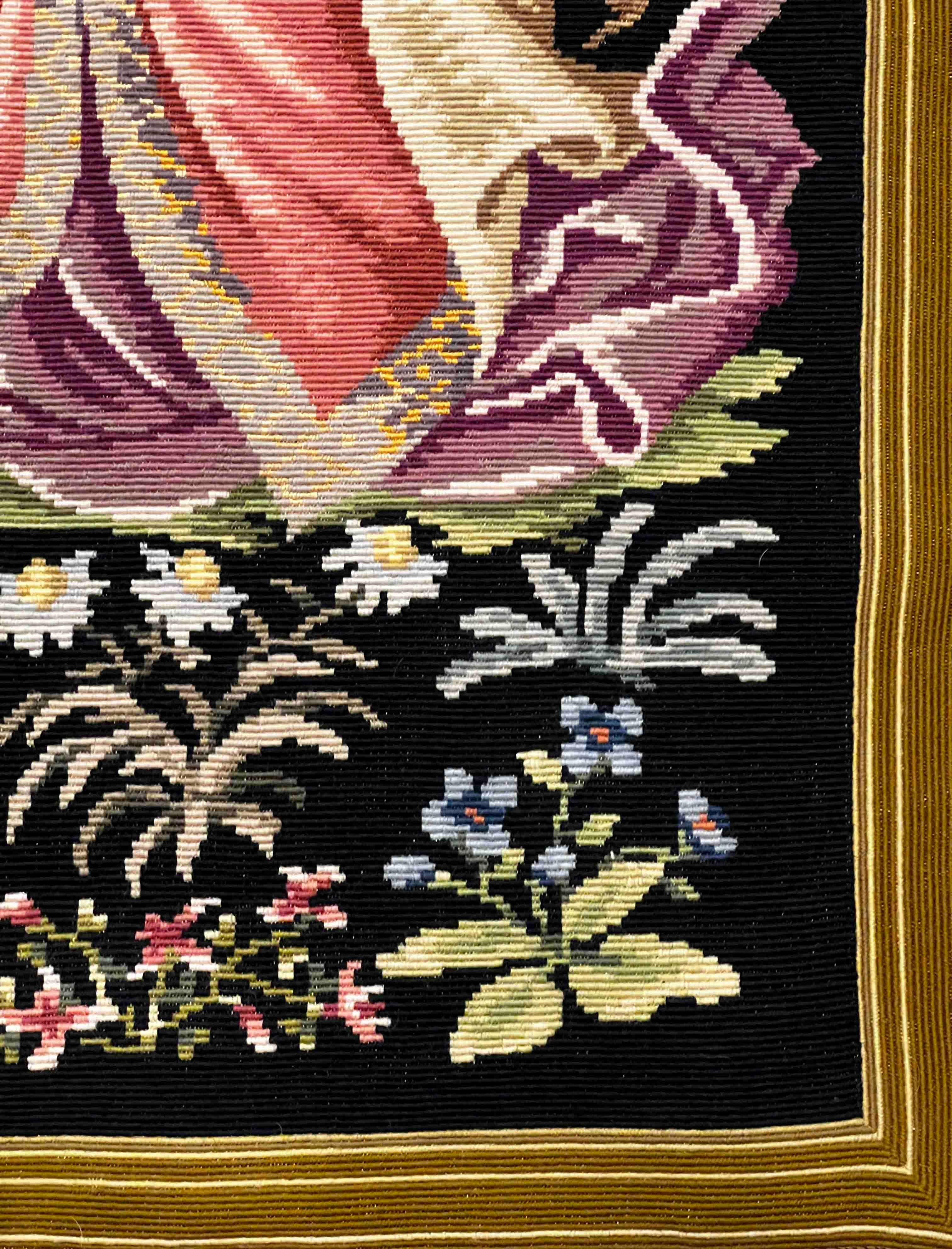 Aubusson Medieval Petit Point Tapestry Around 1980 - 1m37hx1m00l - N° 1146 For Sale