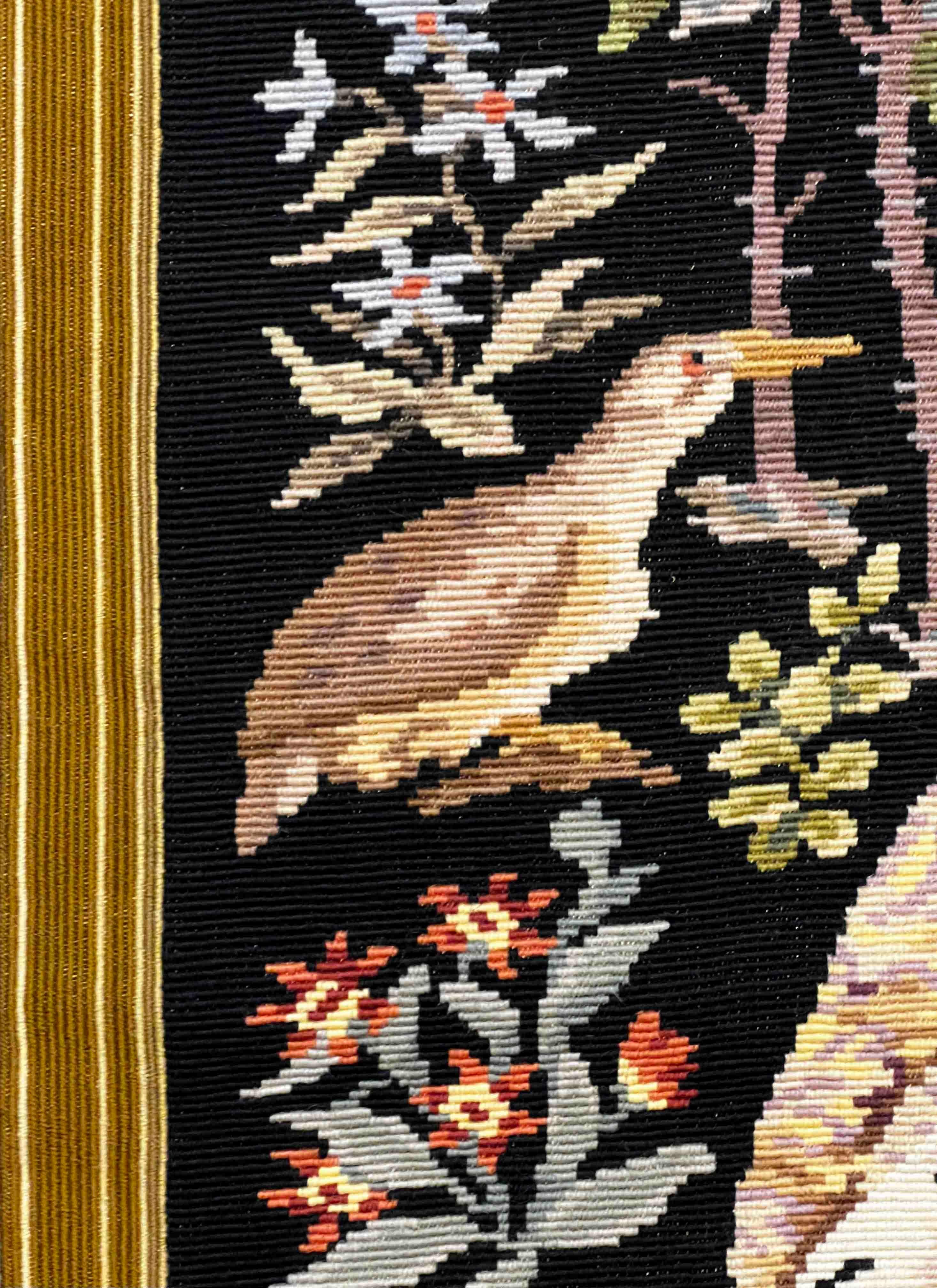 Medieval Petit Point Tapestry Around 1980 - 1m37hx1m00l - N° 1146 In Excellent Condition For Sale In Paris, FR