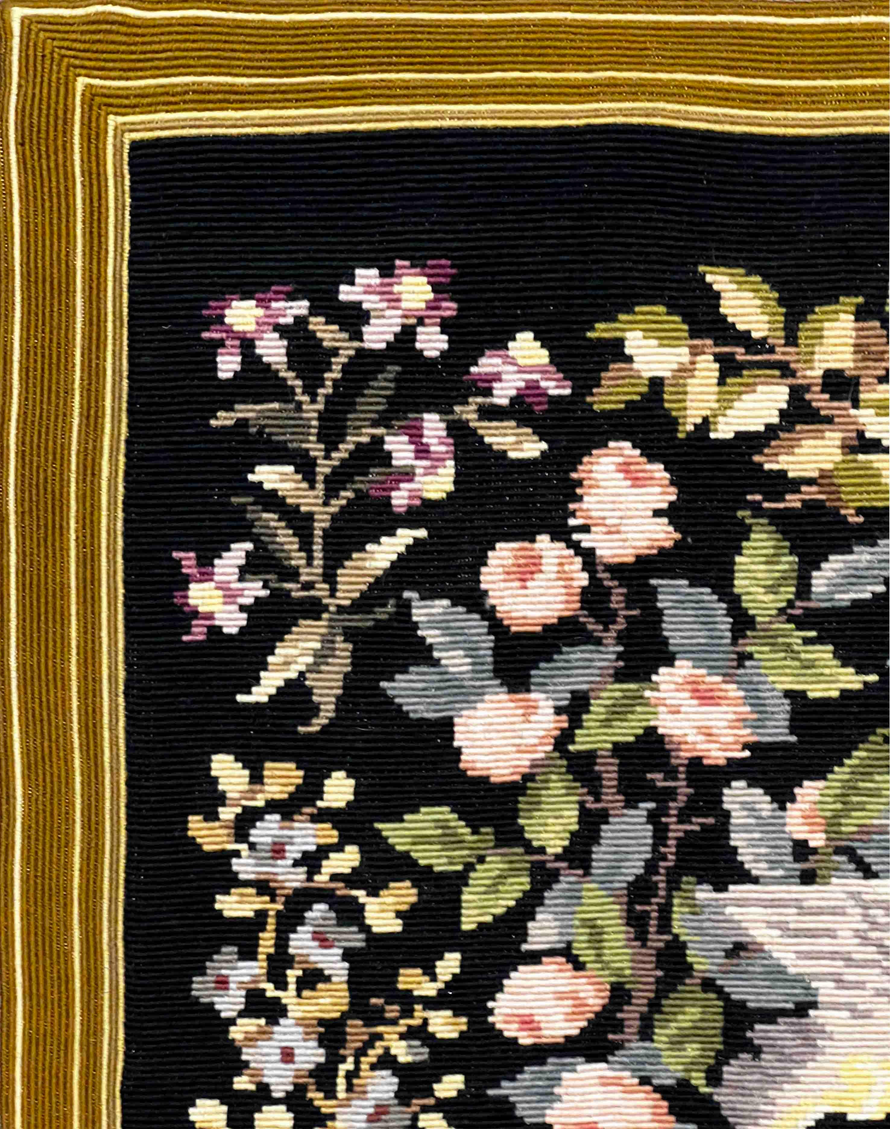 Wool Medieval Petit Point Tapestry Around 1980 - 1m37hx1m00l - N° 1146 For Sale