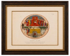 Medieval Royal Court and Altar Ceremony, Hand-Colored Print by Mercuri, 1845