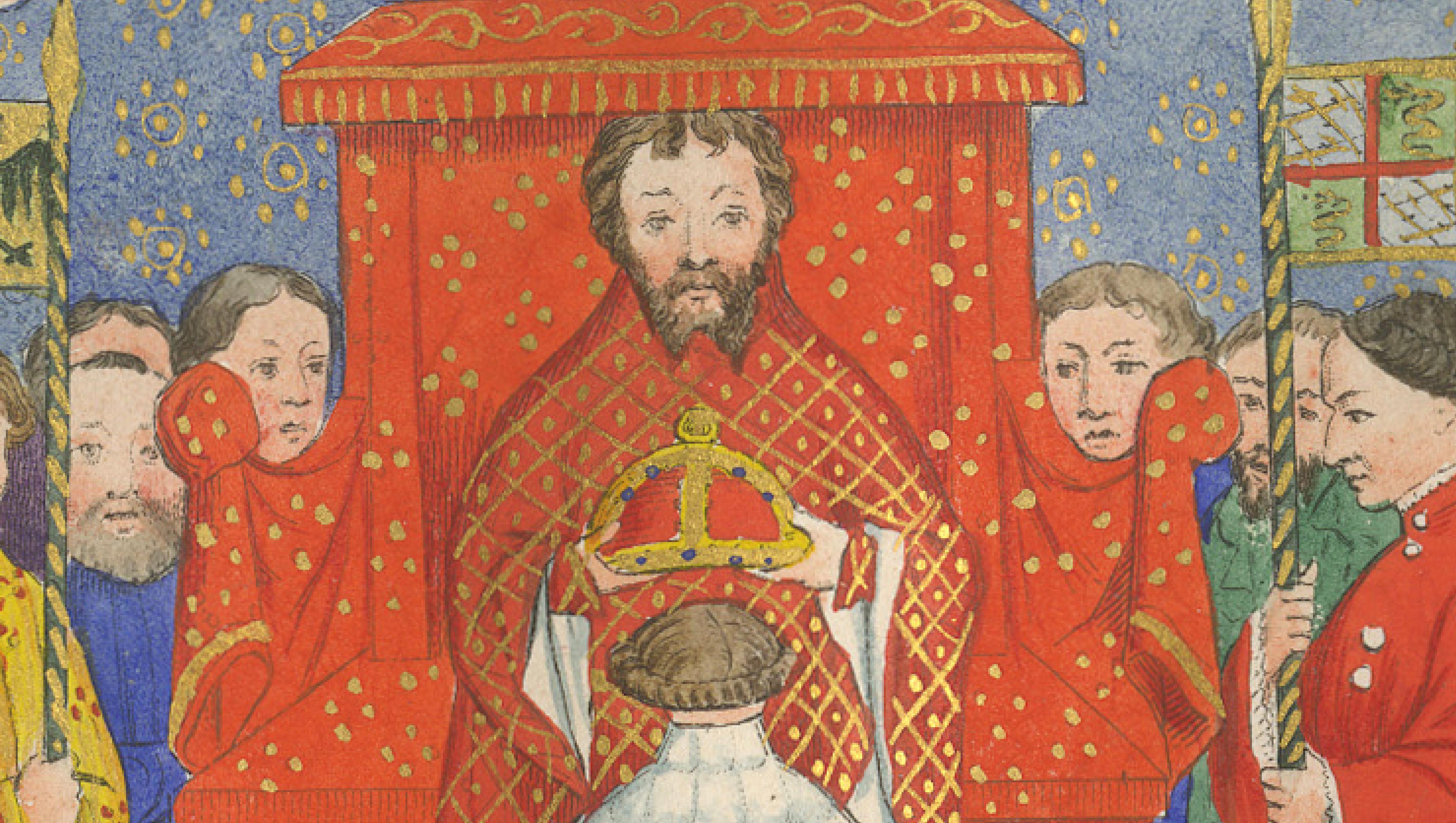 Medieval Royal Court and Altar Ceremony, Hand-Colored Print by Mercuri, 1845