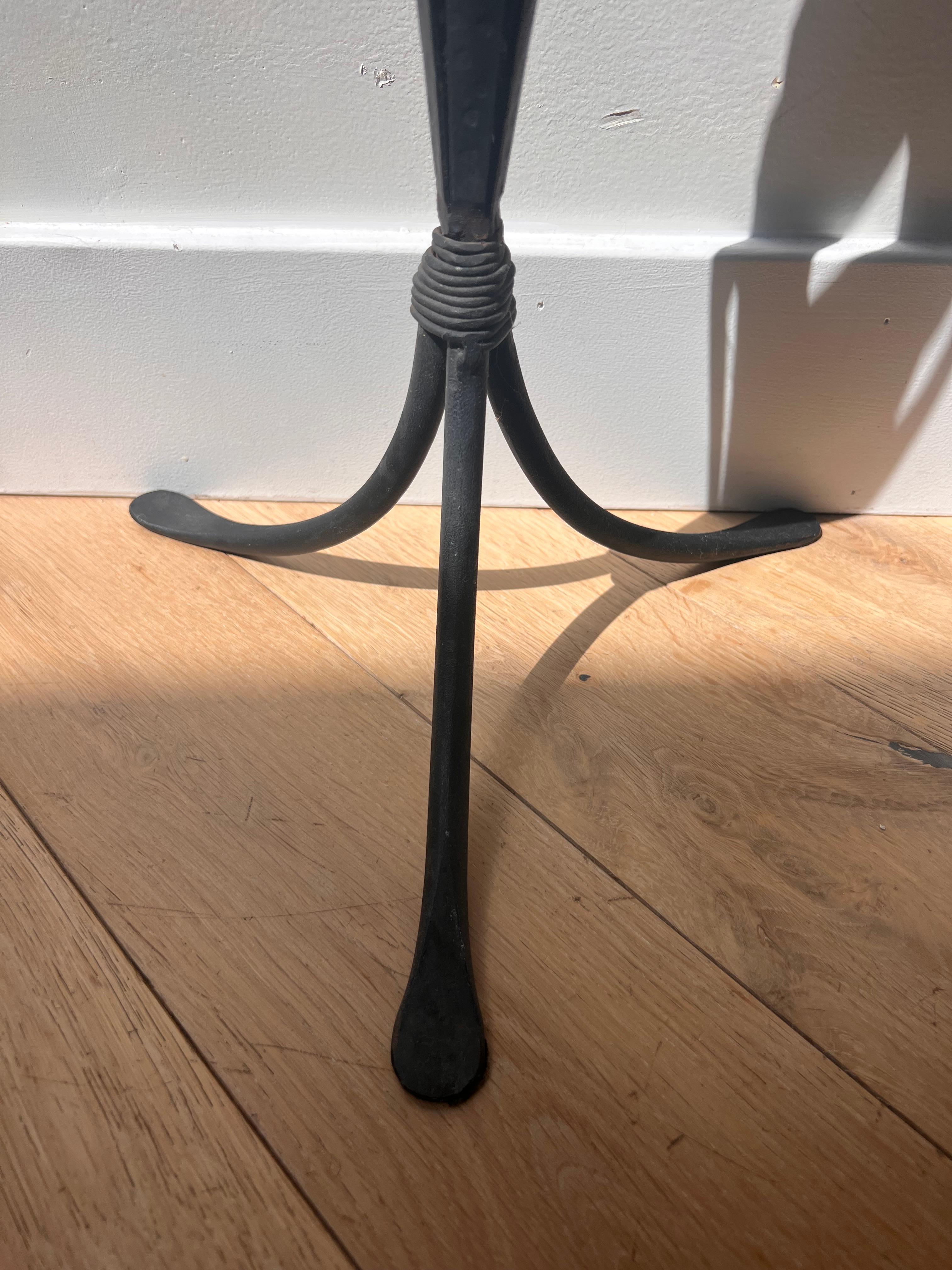 Medieval Spanish revival wrought iron floor candlestick, 20th century  For Sale 1