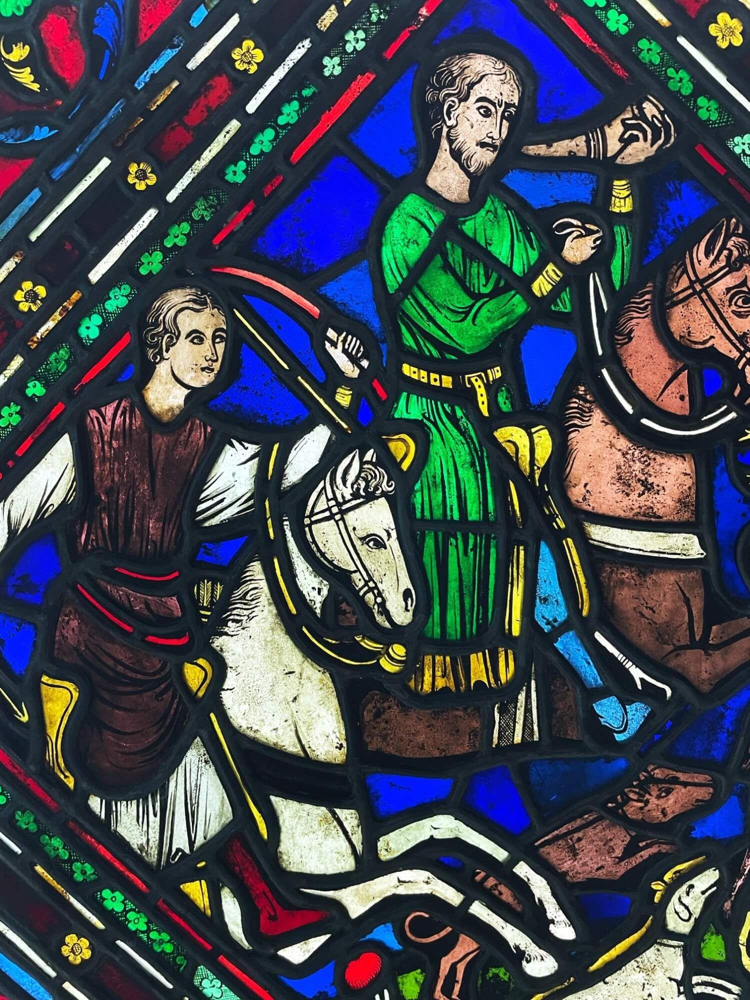 Antike Glasmalerei im mittelalterlichen Stil The Window (Deutsch) im Angebot