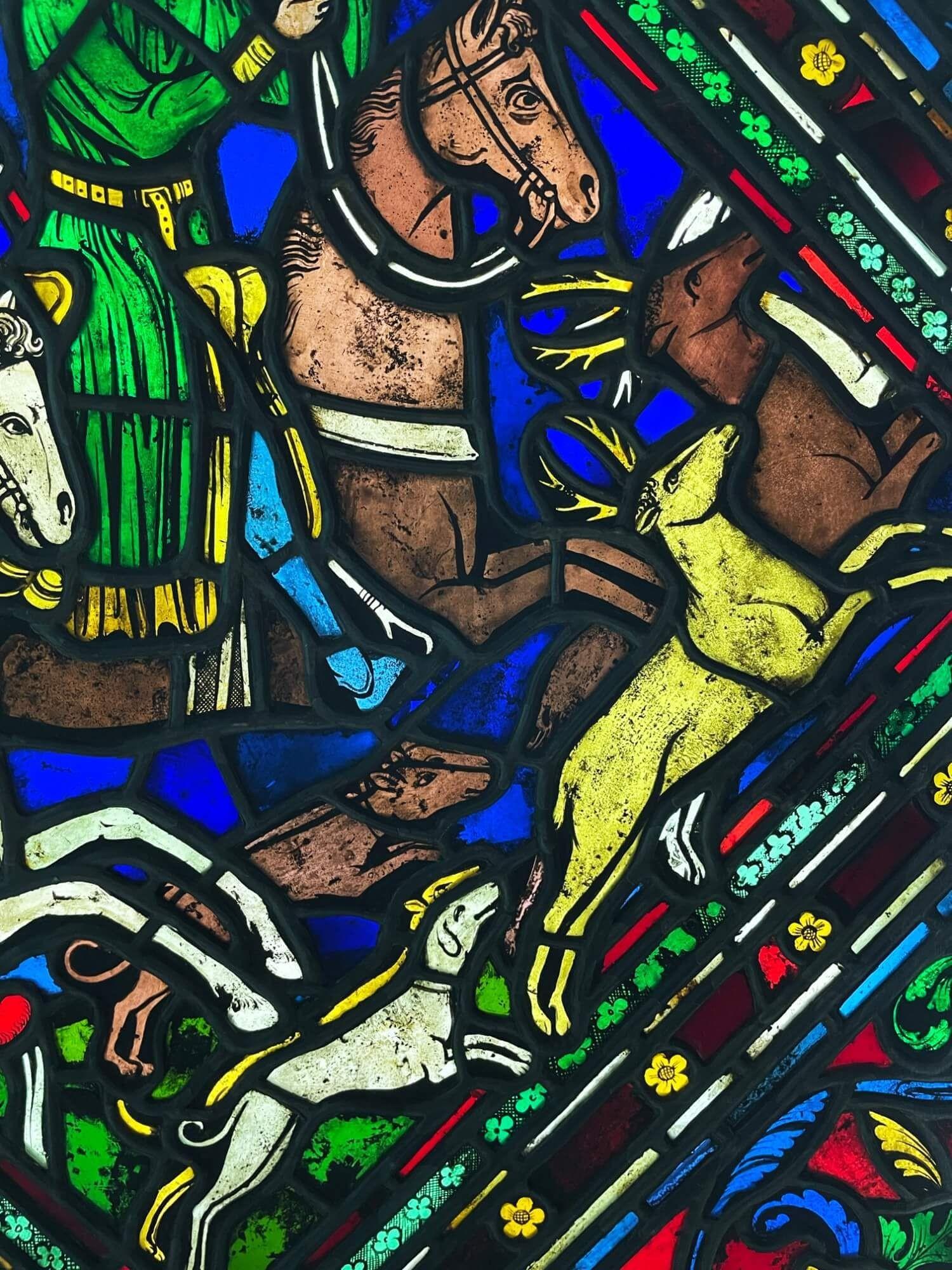 Antike Glasmalerei im mittelalterlichen Stil The Window im Zustand „Relativ gut“ im Angebot in Wormelow, Herefordshire