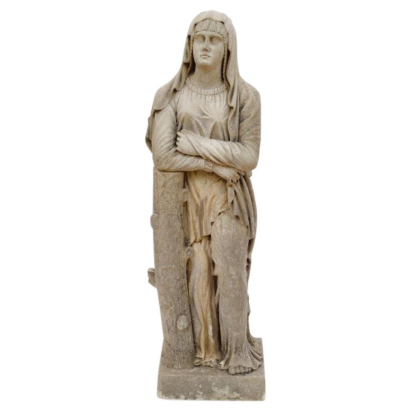 Medieval Style Carved Stone Garden Statue, 18th Century