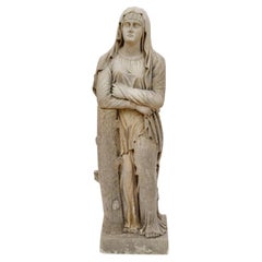 Medieval Style Carved Stone Garden Statue, 18th Century