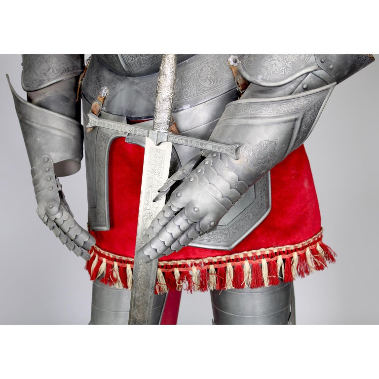 Medieval Style FullBody Size Embossed Metal Suit of Armor or Armour