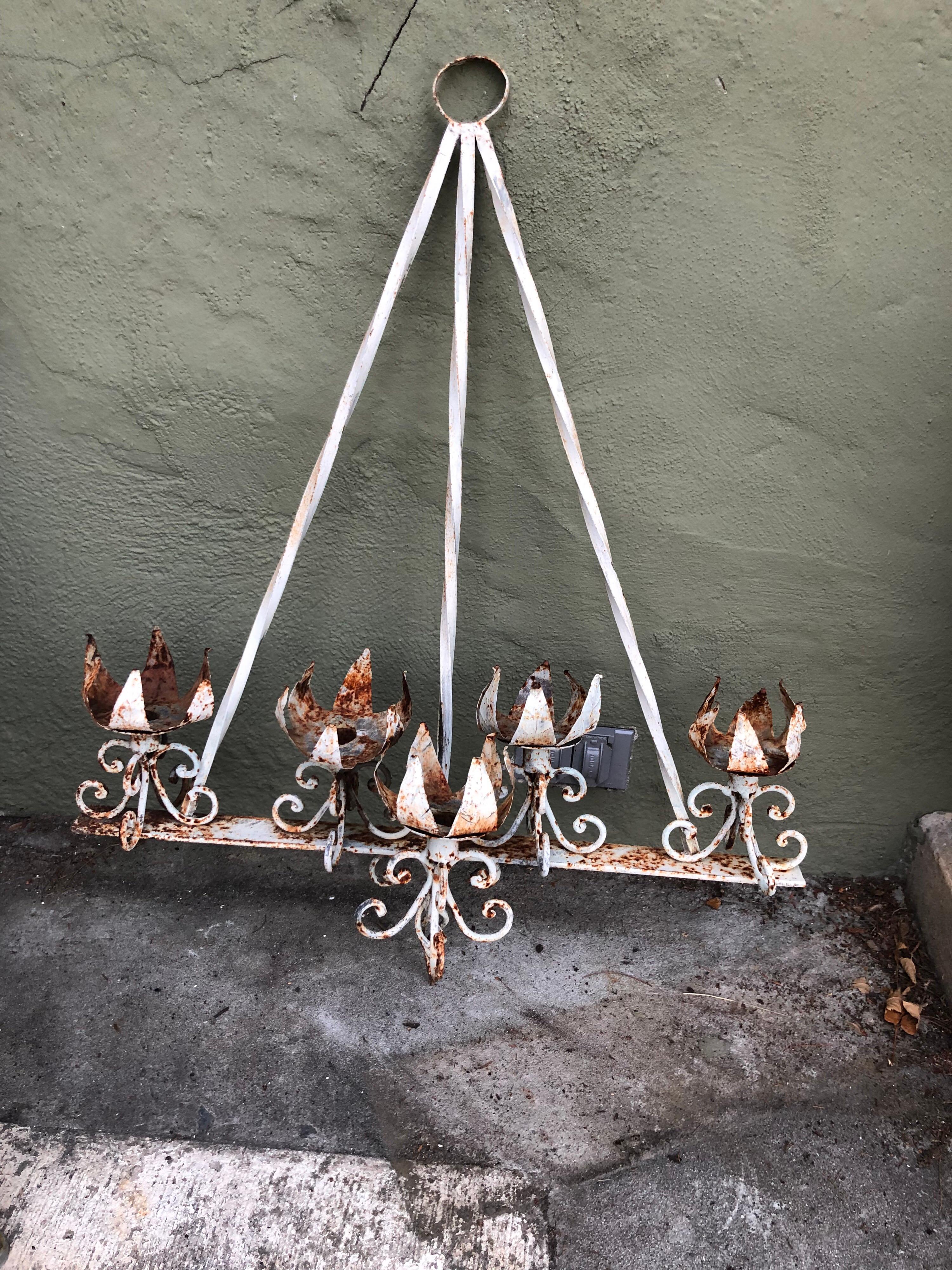 Medieval Style Iron Wall Candelabra For Sale 8