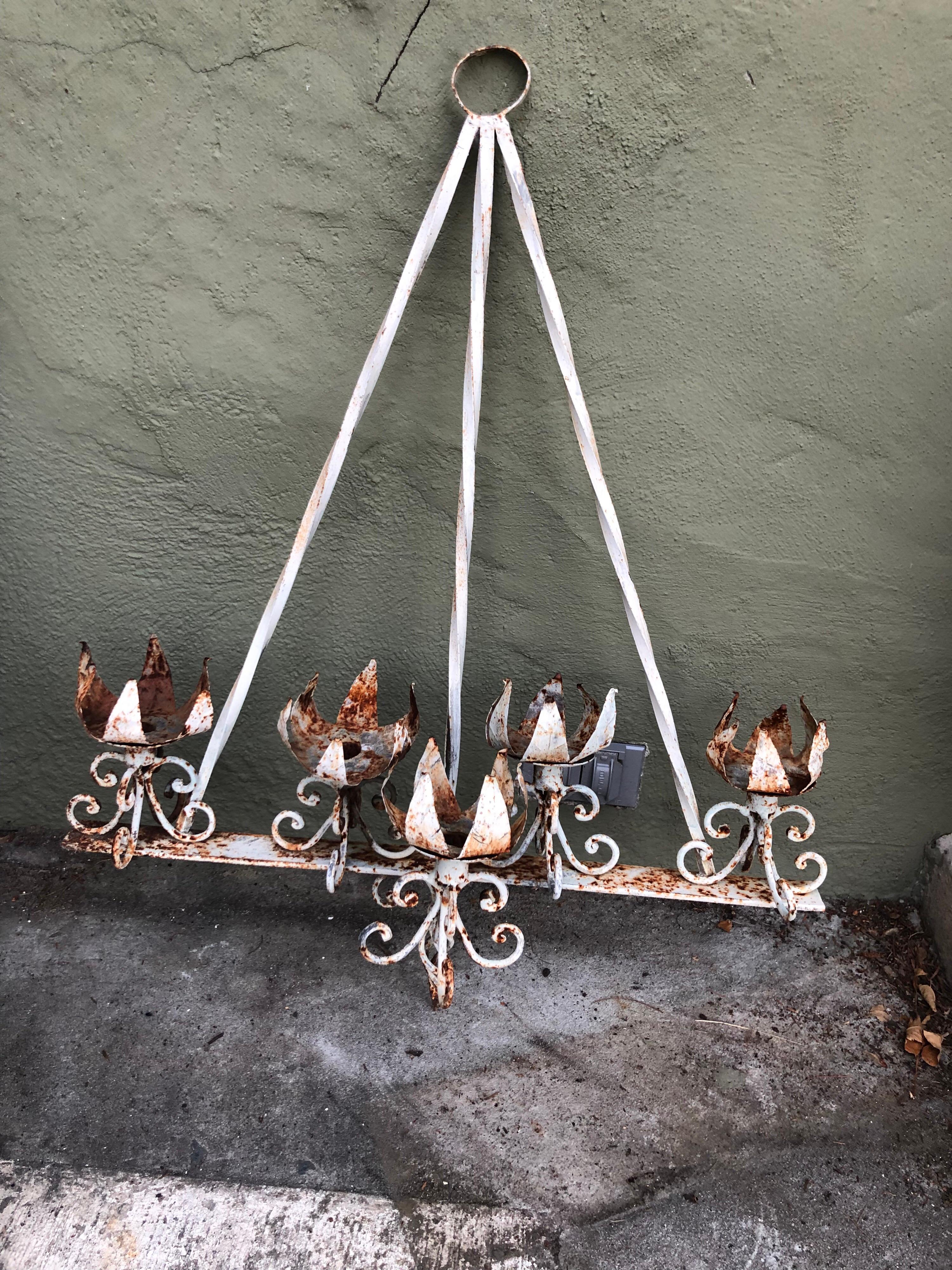 Medieval Style Iron Wall Candelabra For Sale 9
