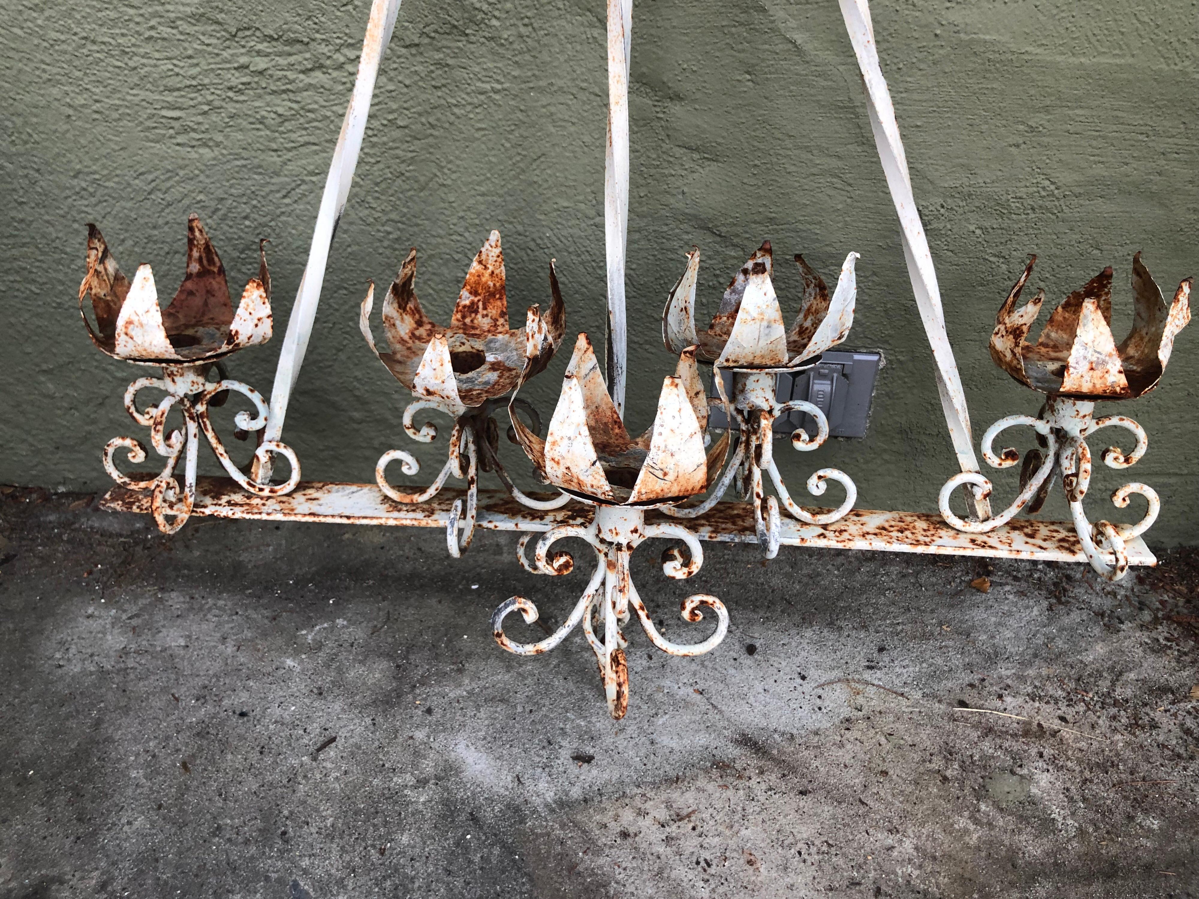 Medieval Style Iron Wall Candelabra For Sale 10