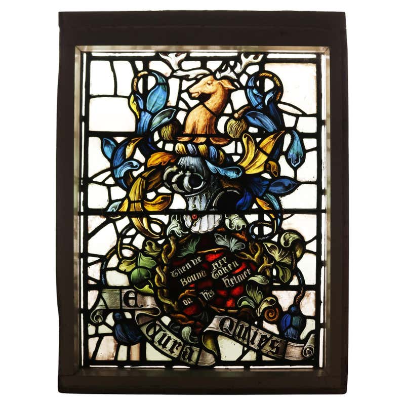 Pair of English Renaissance Style Painted Glass Windows at 1stDibs